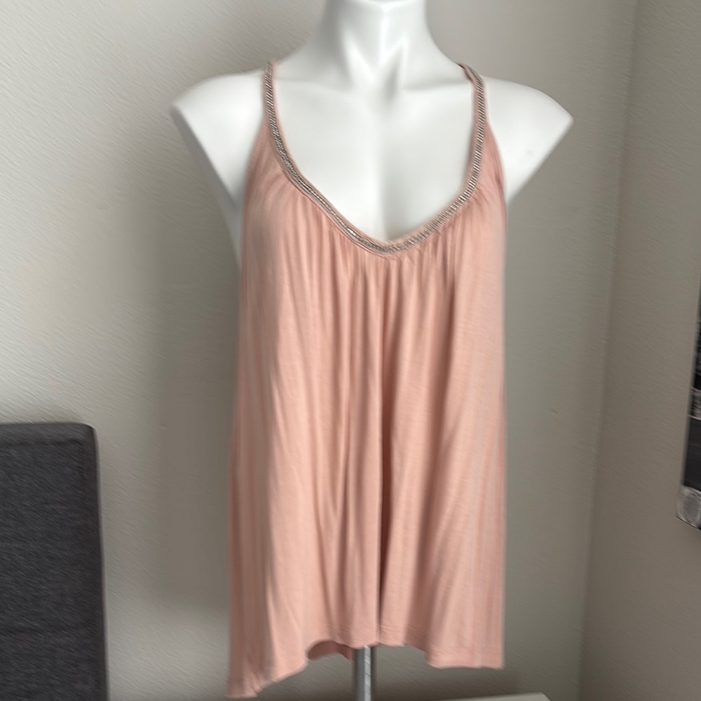 H&M Light Pink Tank Top with Silver Trim